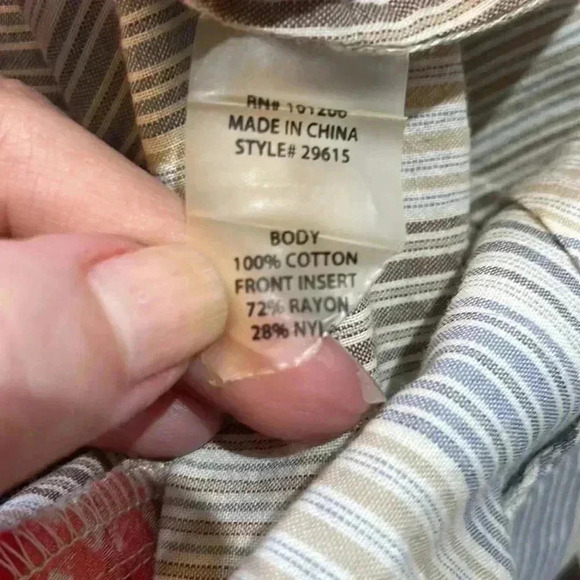 Soft Surroundings Floral Stripe Button Front Blouse Mixed Print - Picture 7 of 7